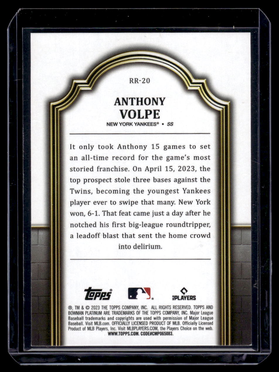 2023 Bowman Platinum "Renowned Rookies" #RR-20 Anthony Volpe (New York Yankees)