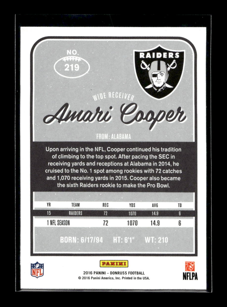 2016 Donruss #219 Amari Cooper (Oakland Raiders)