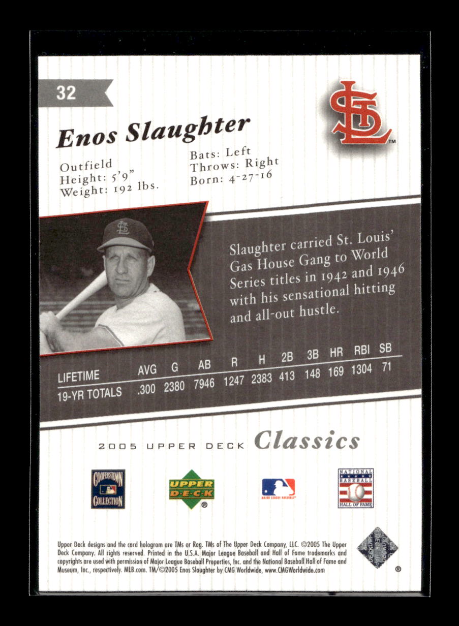 2005 Upper Deck Classics #32 Enos Slaughter (St. Louis Cardinals)