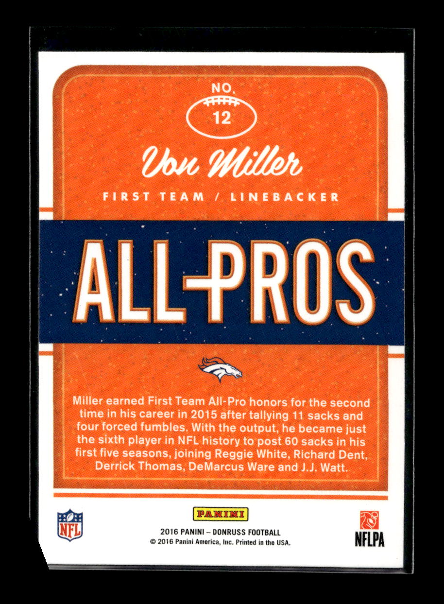2016 Donruss All Pros #12 Von Miller (Denver Broncos)