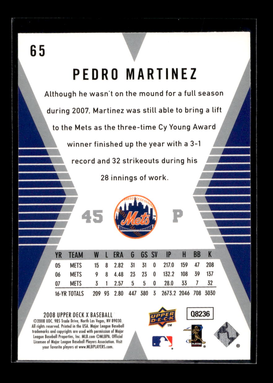 2008 Upper Deck X #65 Pedro Martinez (New York Mets)