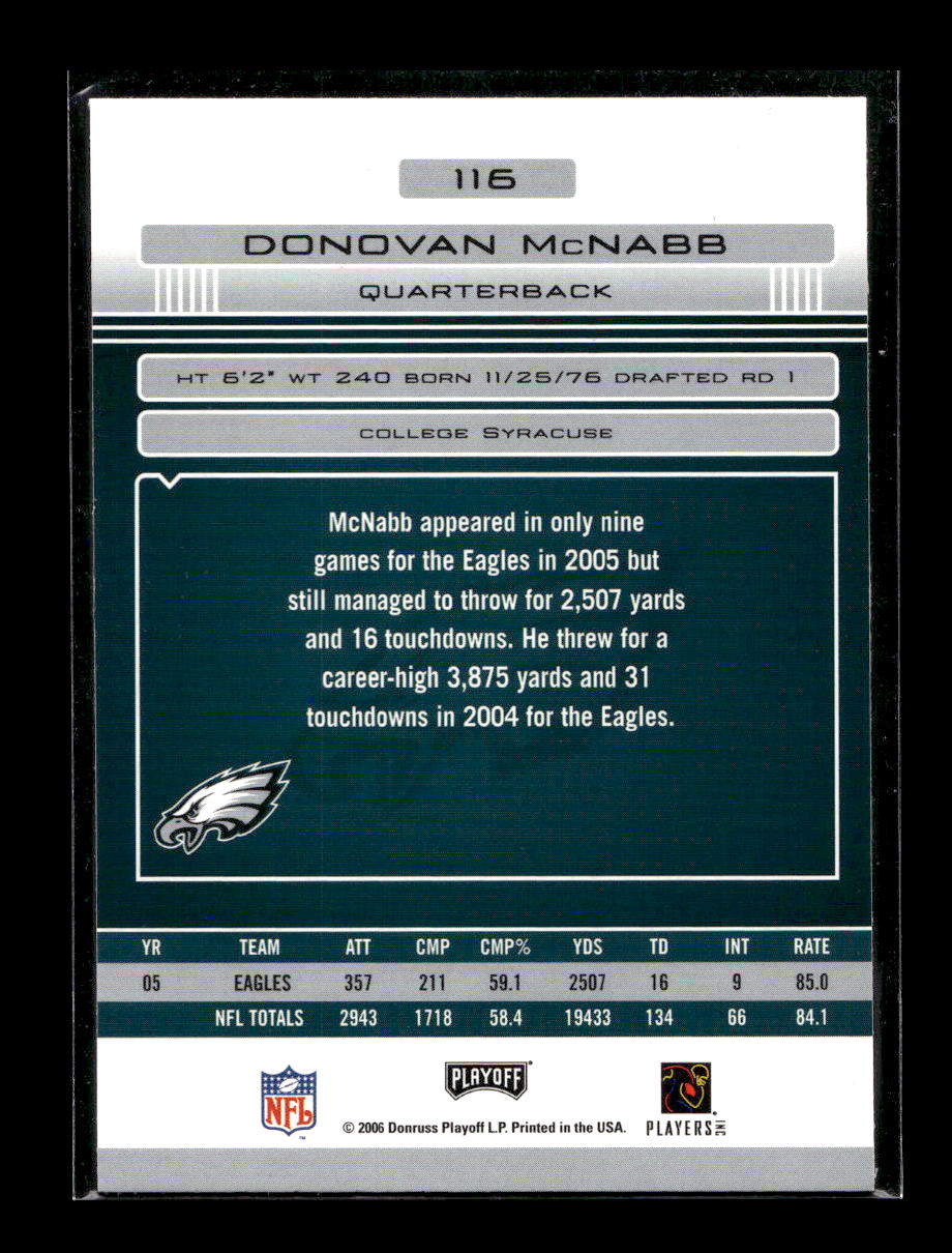 2006 Absolute Memorabilia #116 Donovan McNabb (Philadelphia Eagles)