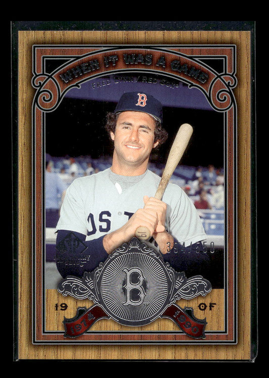 2006 SP Legendary Cuts When It Was A Game Silver #FL Fred Lynn #'d /550 (Boston Red Sox)