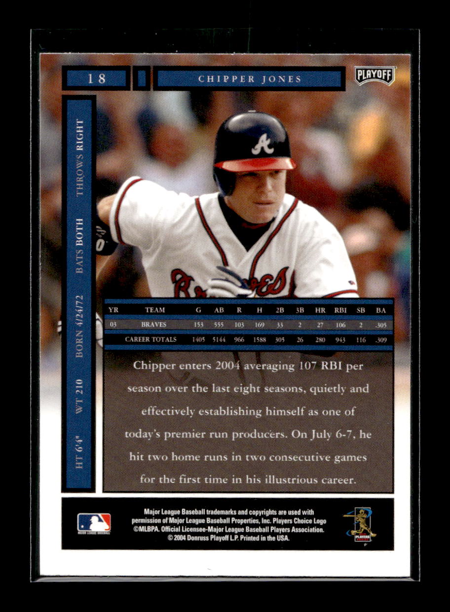2004 Playoff Honors #18 Chipper Jones (Atlanta Braves)