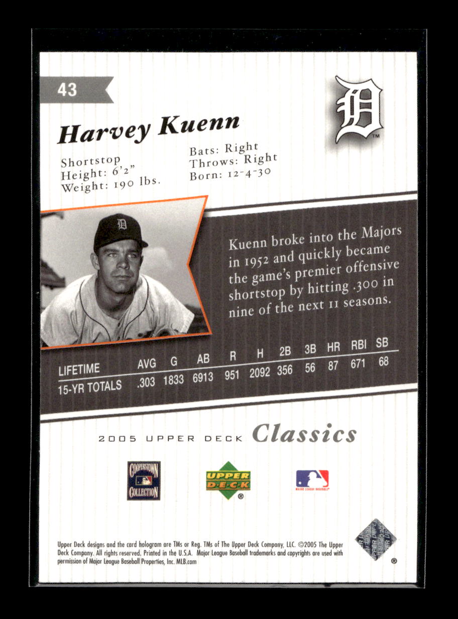 2005 Upper Deck Classics #43 Harvey Kuenn (Detroit Tigers)