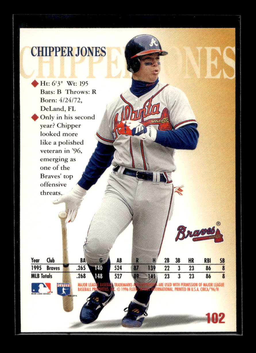 1996 Circa #102 Chipper Jones (Atlanta Braves)