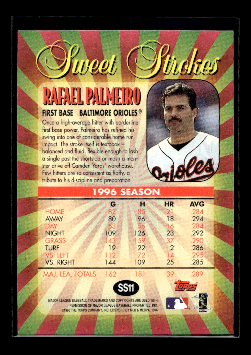 1997 Topps Sweet Strokes #SS11 Rafael Palmeiro (Baltimore Orioles)