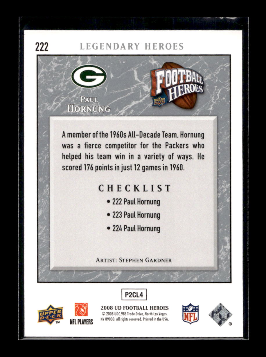 2008 Upper Deck Heroes #222 Paul Hornung (Green Bay Packers)