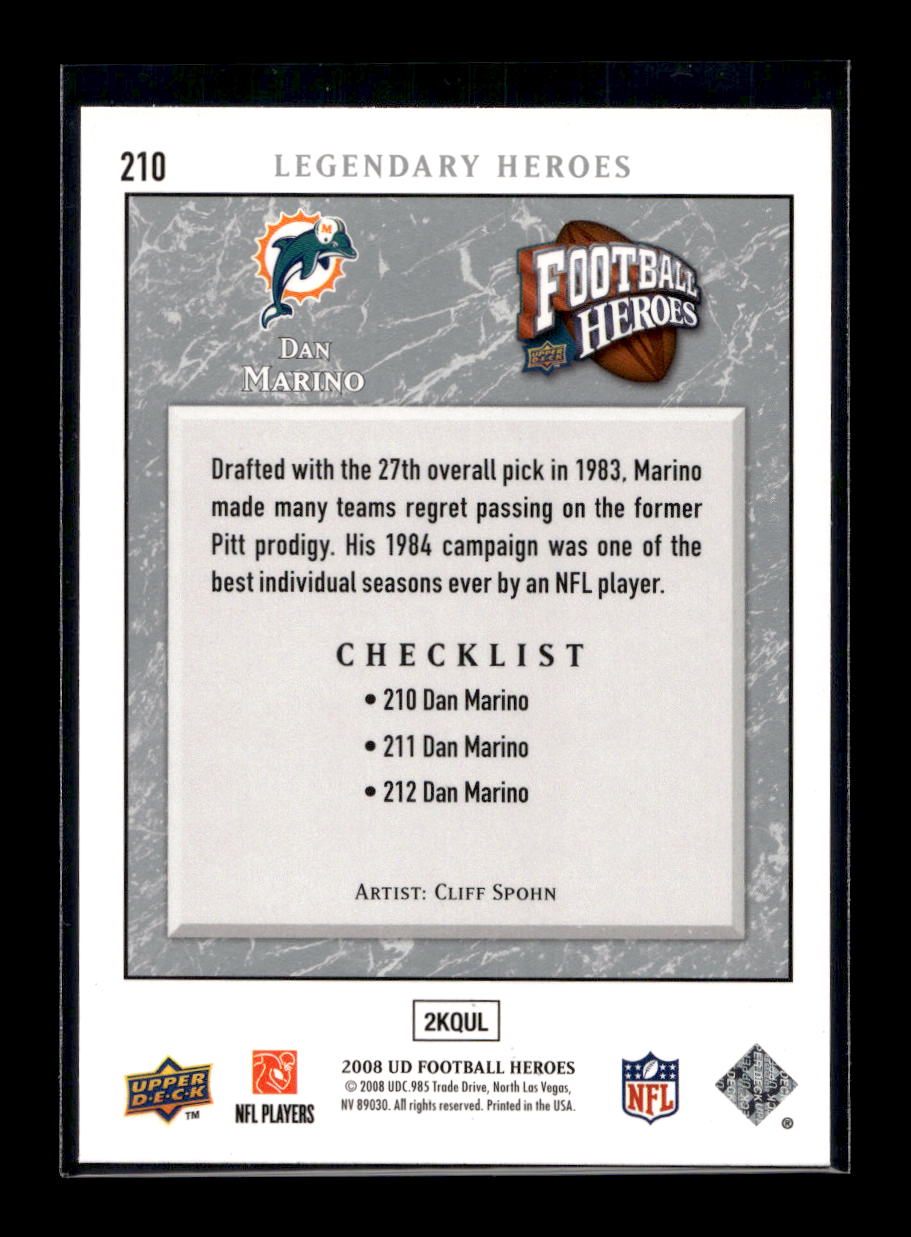 2008 Upper Deck Heroes #210 Dan Marino (Miami Dolphins)