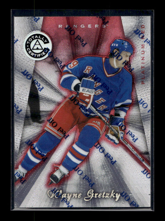 1997-98 Pinnacle Totally Certified Platinum Red #100 Wayne Gretzky #'d /6199 (New York Rangers)