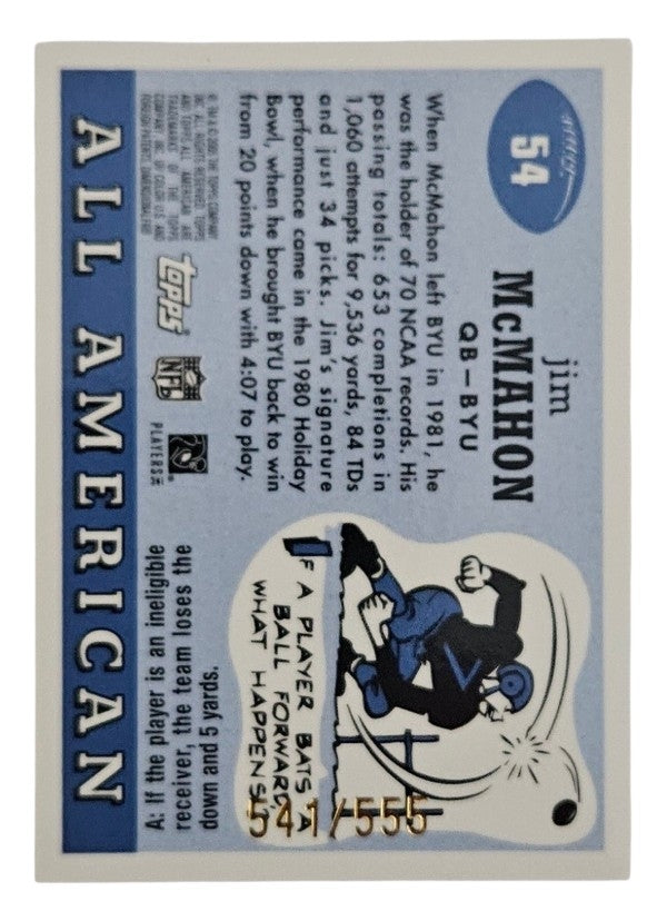 2005 Topps All American Chrome #54 Jim McMahon (Bears)