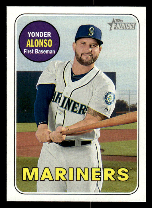 2018 Topps Heritage #82 Yonder Alonso (Mariners)