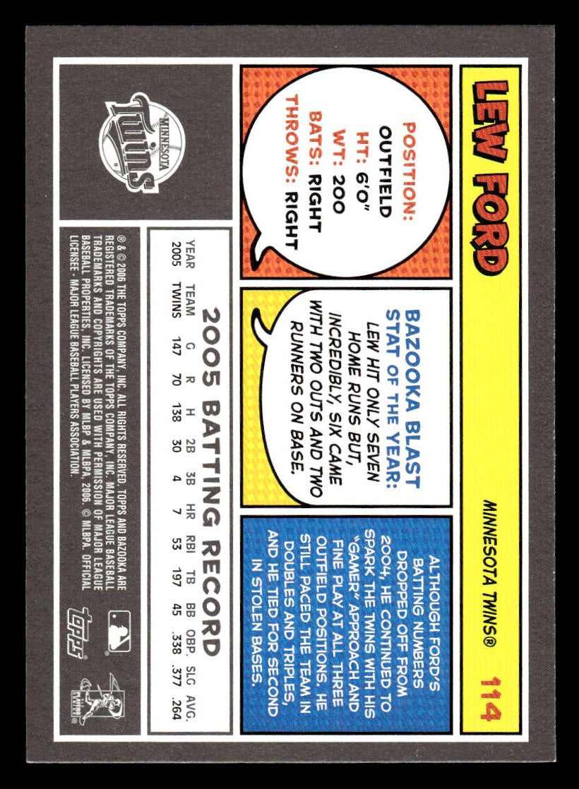 2006 Bazooka #114 Lew Ford (Minnesota Twins)